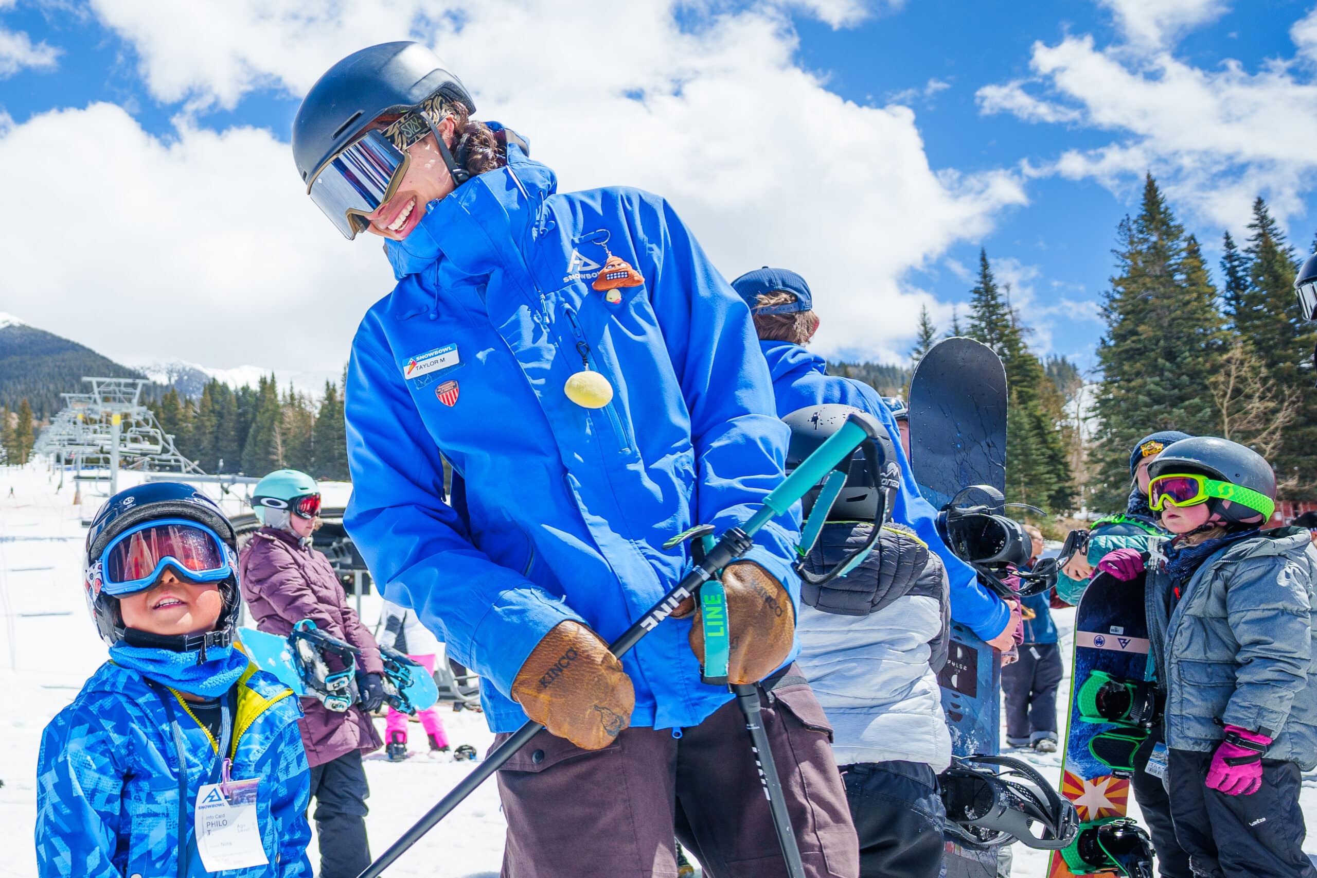 child in lesson at snowbowl