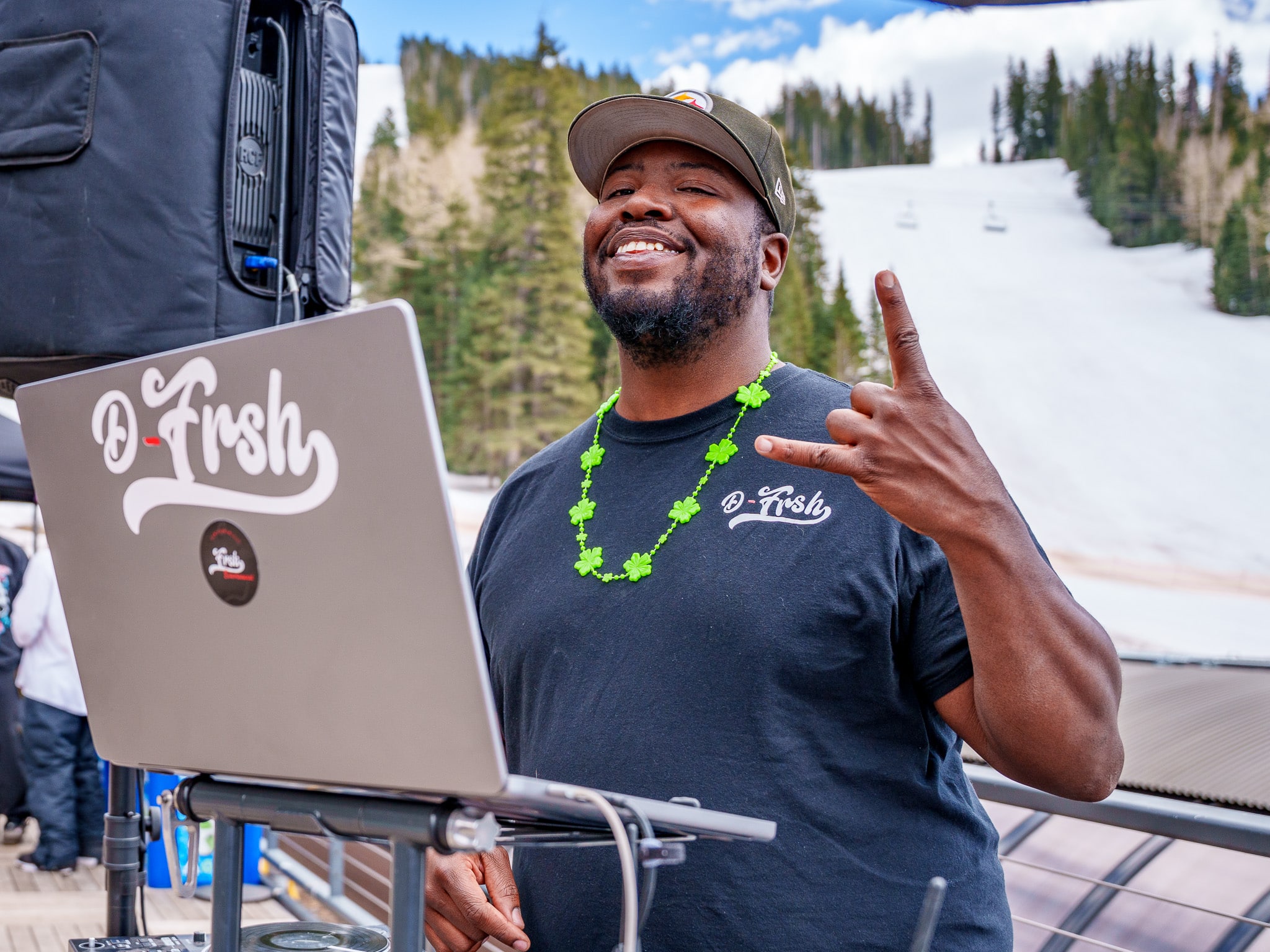 A DJ playing a set at Snowbowl